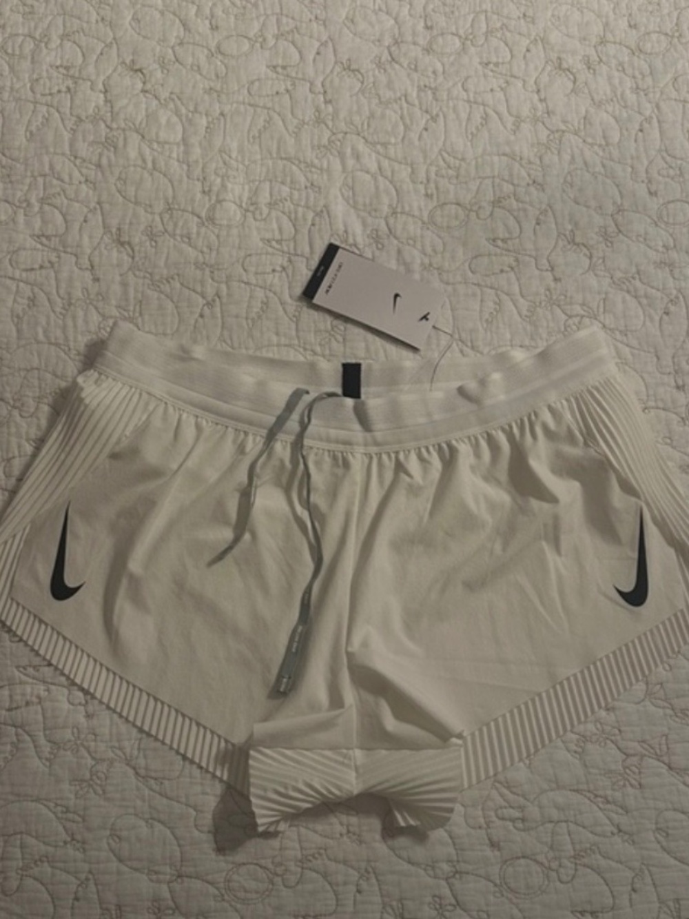 Women's White Nike Aeroswift Shorts BNWT size large